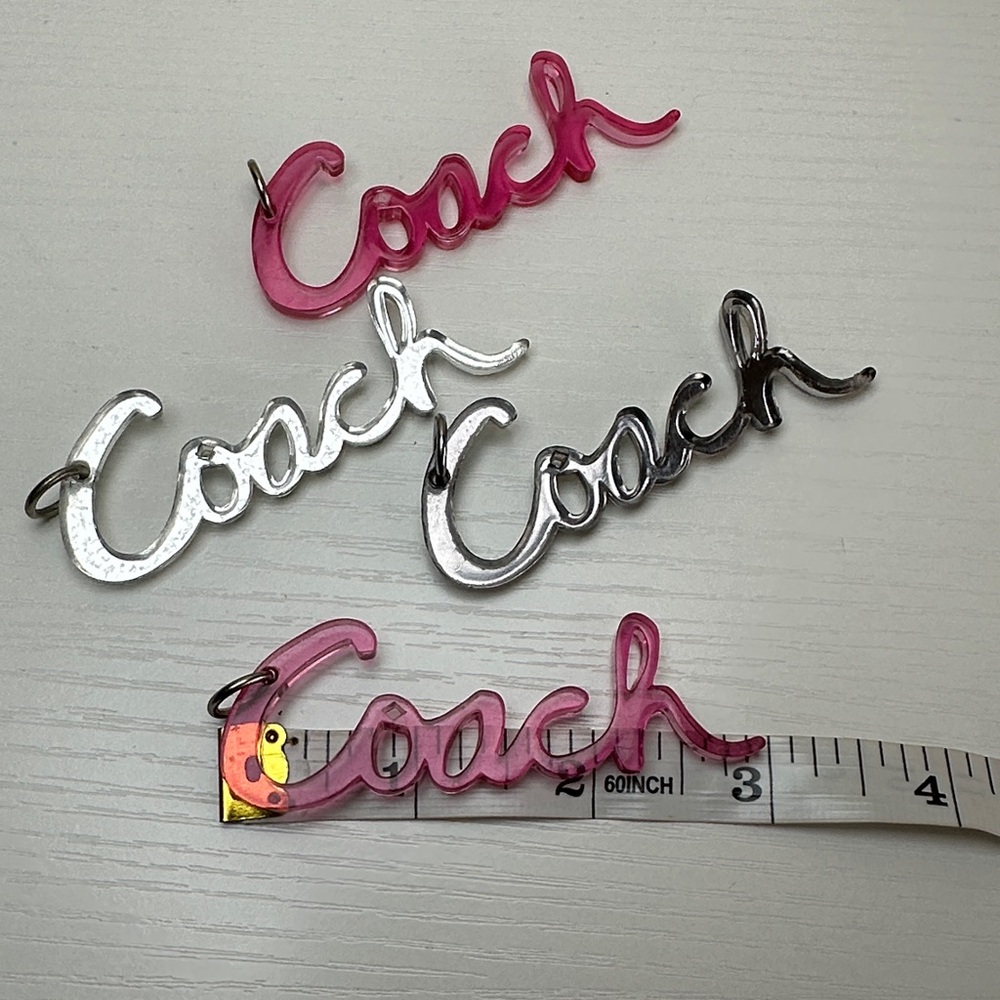 COACH POPPY HANGTAGS Rare Coach script with silver ring - Picture 3 of 3